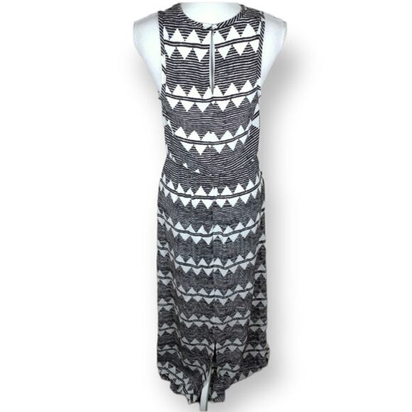 H&M BLACK & WHITE TRIBAL AZTEC MAXI DRESS SZ.4 EUC - Picture 5 of 8